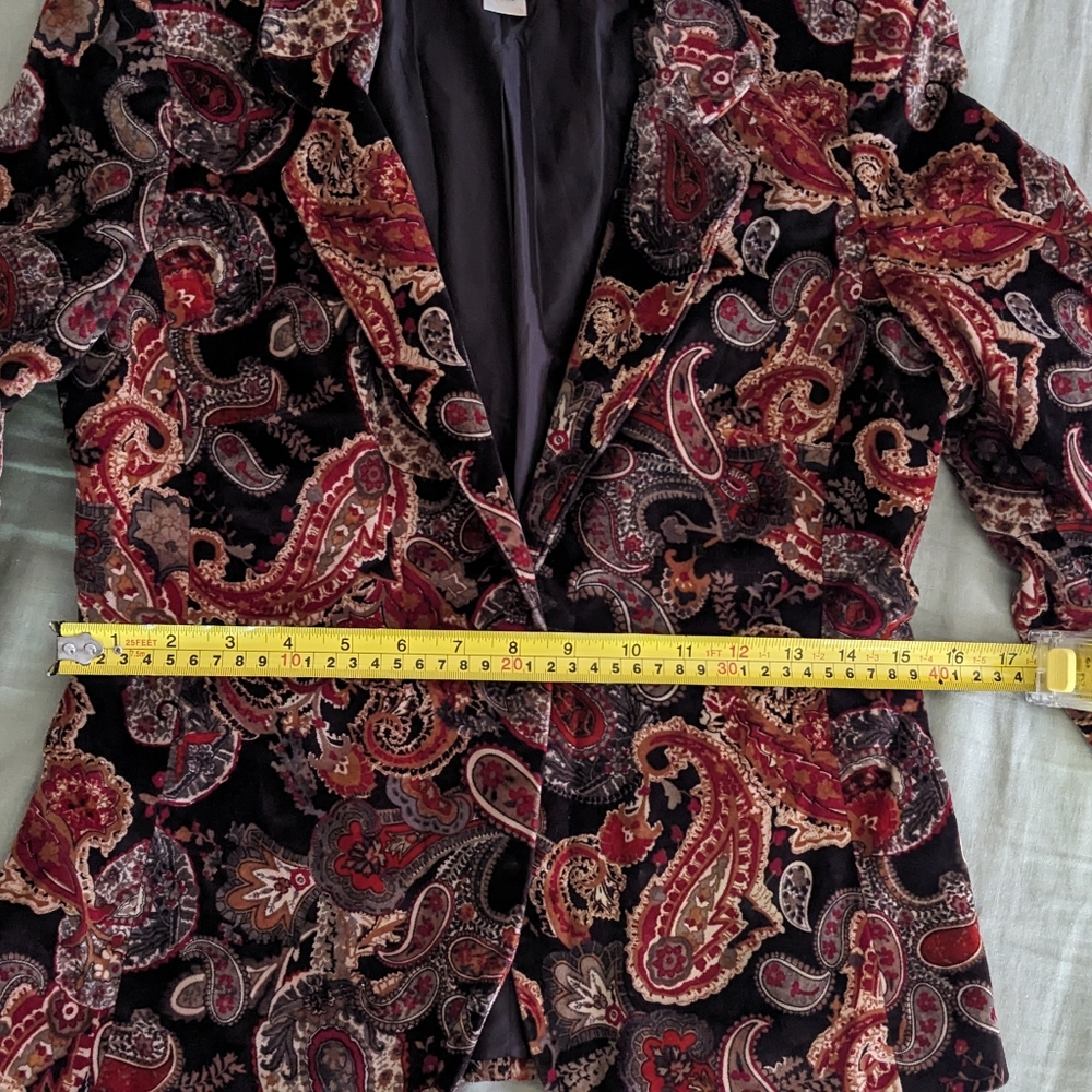 Velvet Paisley Blazer fall colors Talbot's - Picture 6 of 10